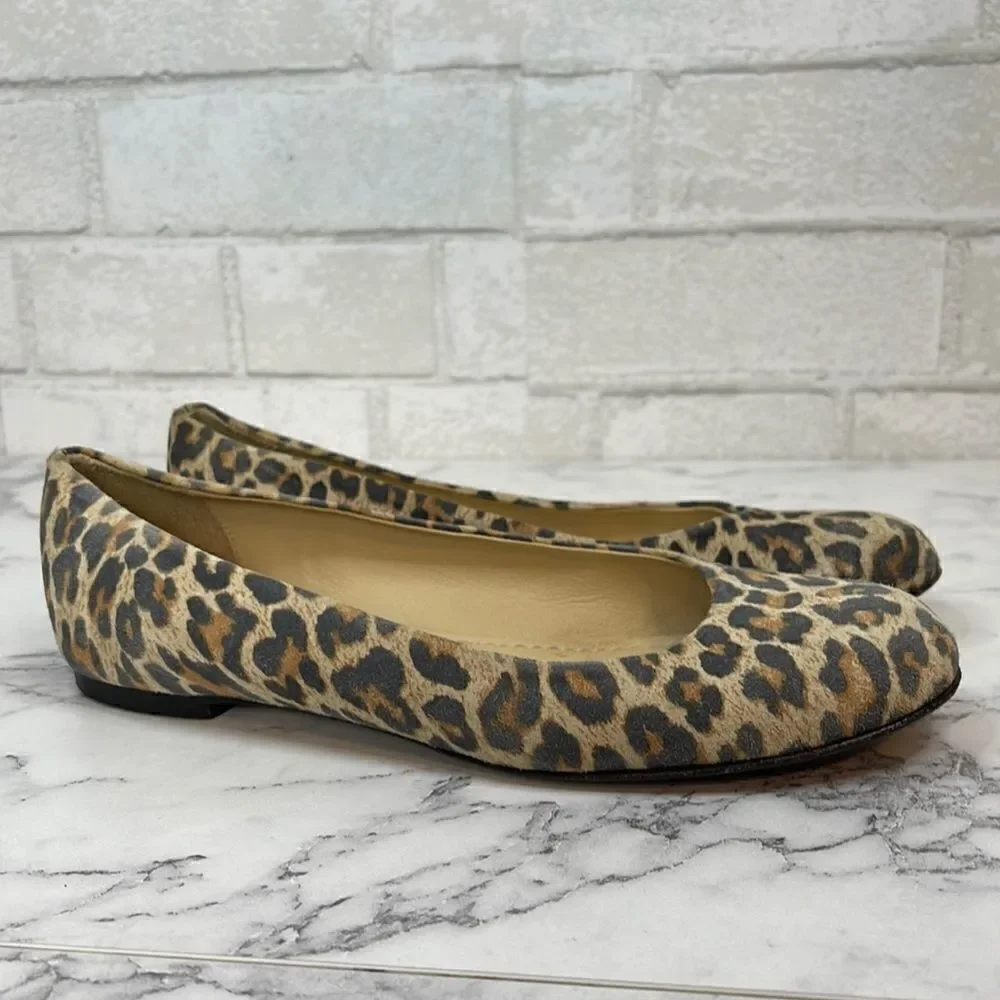 Garnet Hill Leopard Animal Print Flats 5